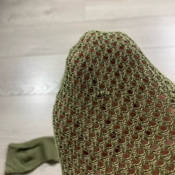 Rag & Bone Army Green Thin Knit Long Sleeve Sweater Top - Picture 8 of 11
